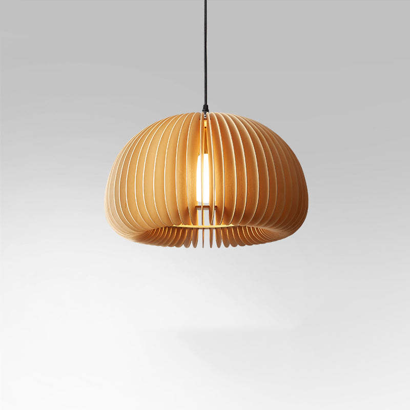 Lusebit Pumpkin Pendant Light, Wood