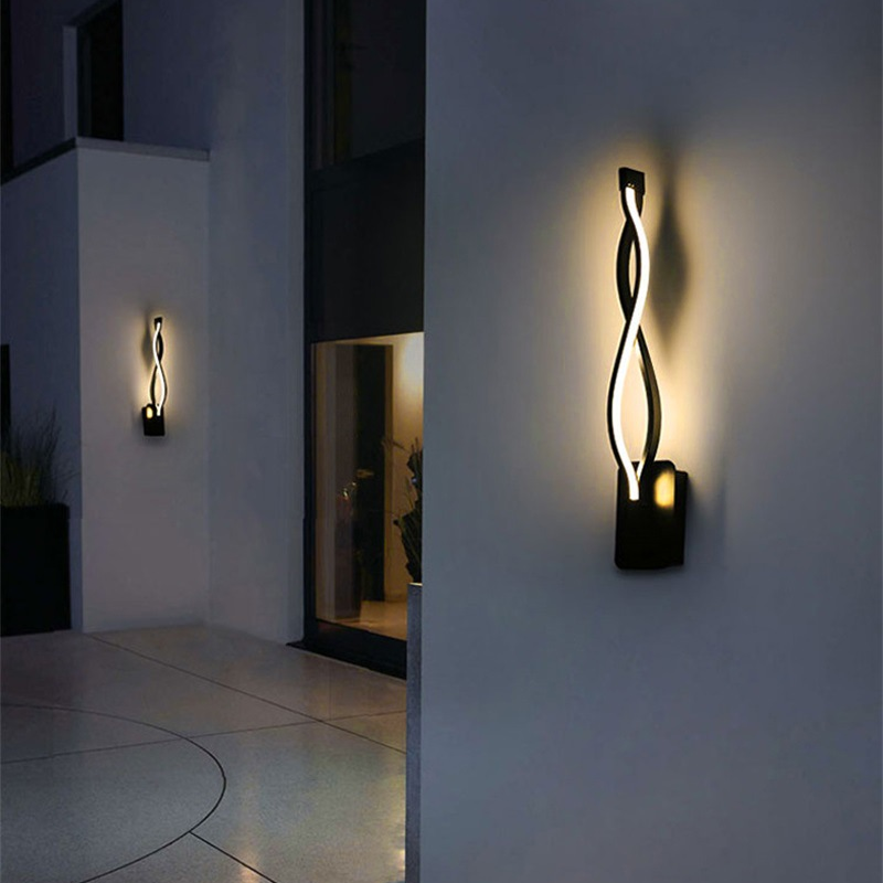 Vipirur Wave Modern Simple Wall Lamp, Black & White
