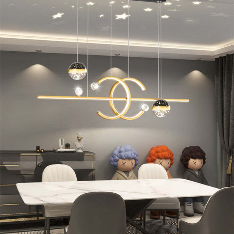 Tosidel Pendant Light Double-C, Gold/Black Starry-sky