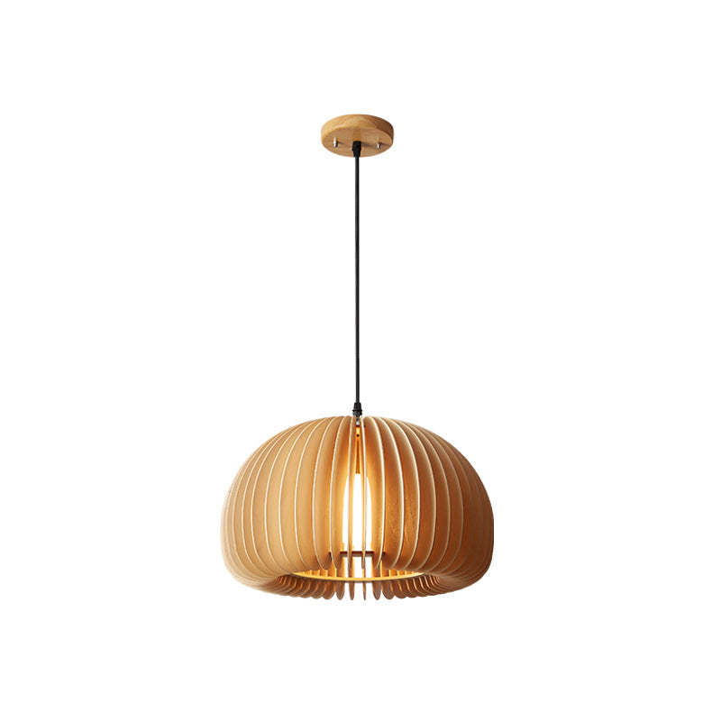 Lusebit Pumpkin Pendant Light, Wood
