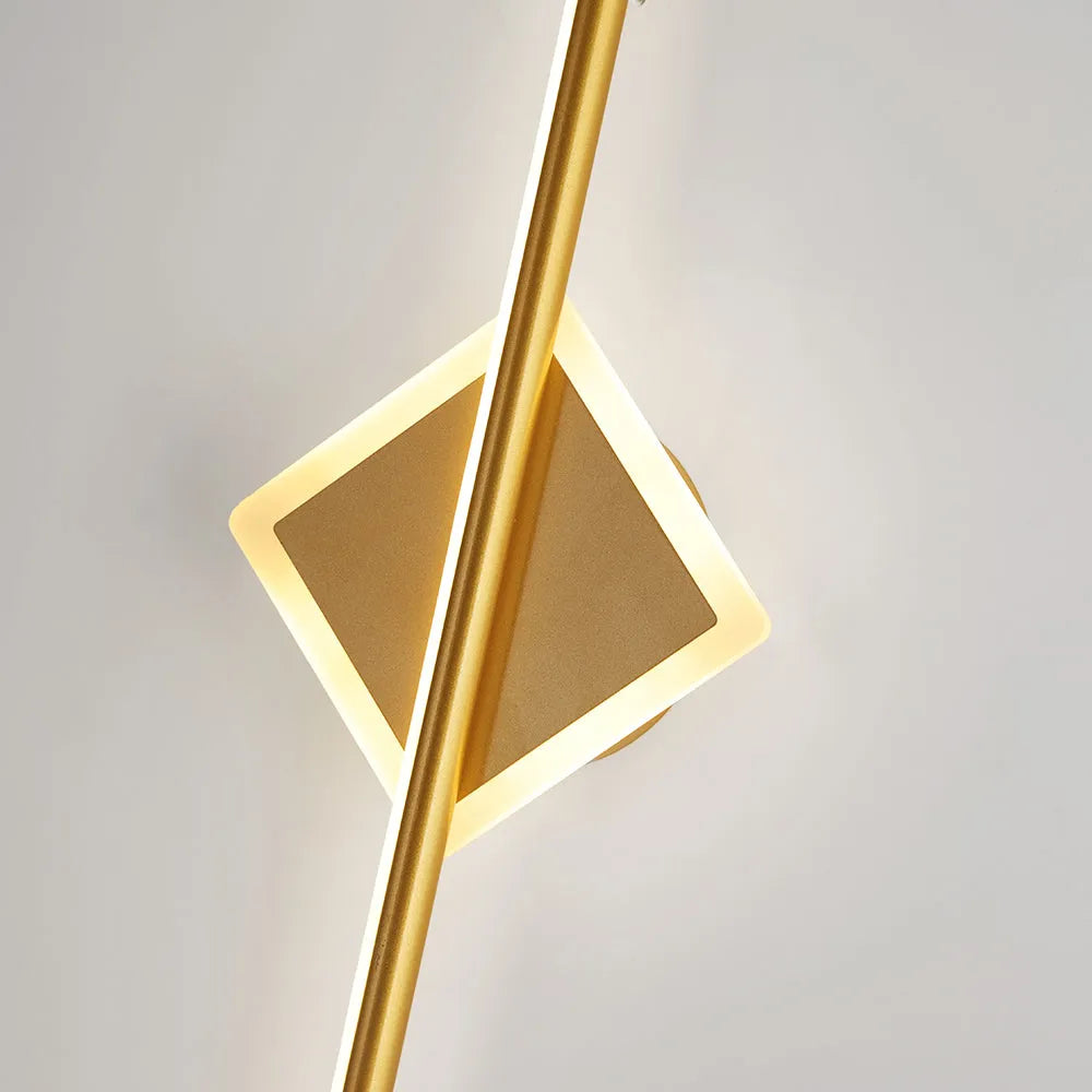 Januked LED Linear Mirror Front Vanity Wall Lamp, Black/Gold