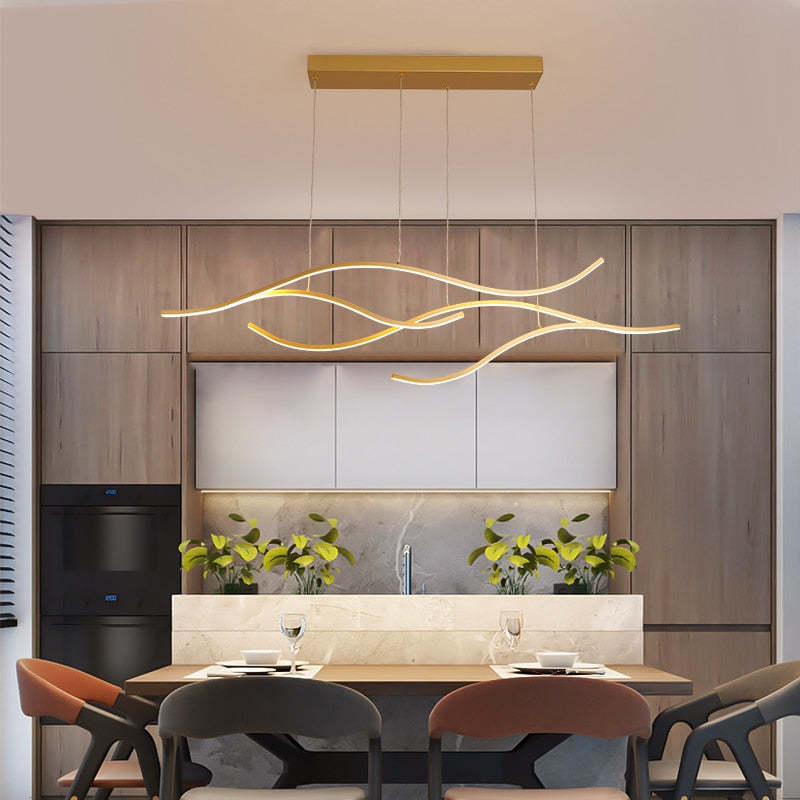 Misigat Modern Wave Pendant Light, 2 Colour