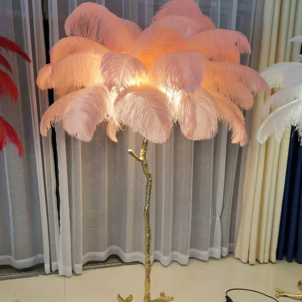 Salenor Nordic Luxury Unique Ostrich Feather Floor Lamp/Table Lamp-Relic Pieces