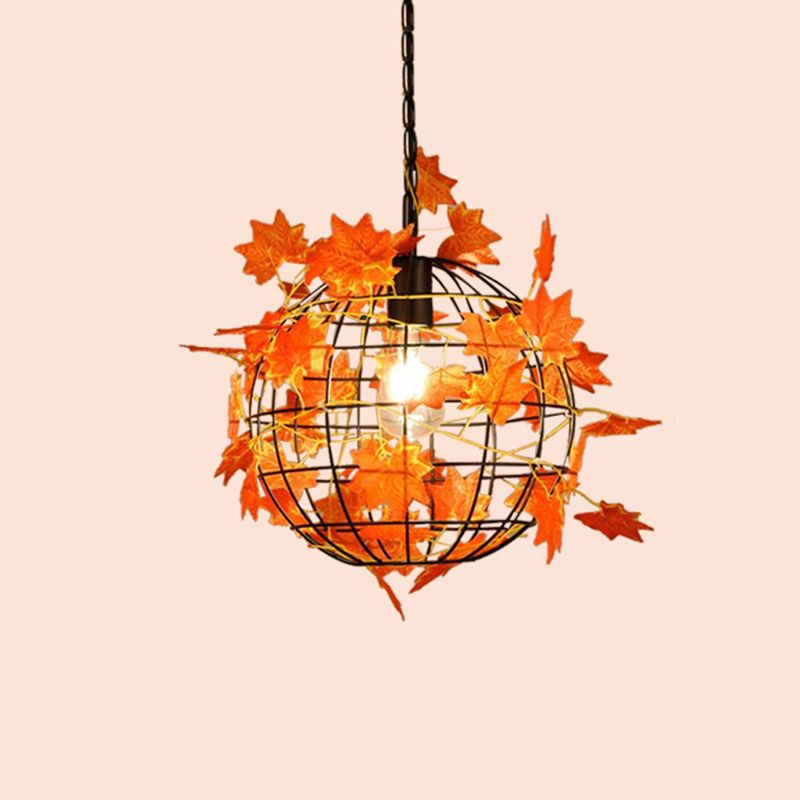 Lagutemo Rustic Plant Art Deco Globe Vine Pendant Light