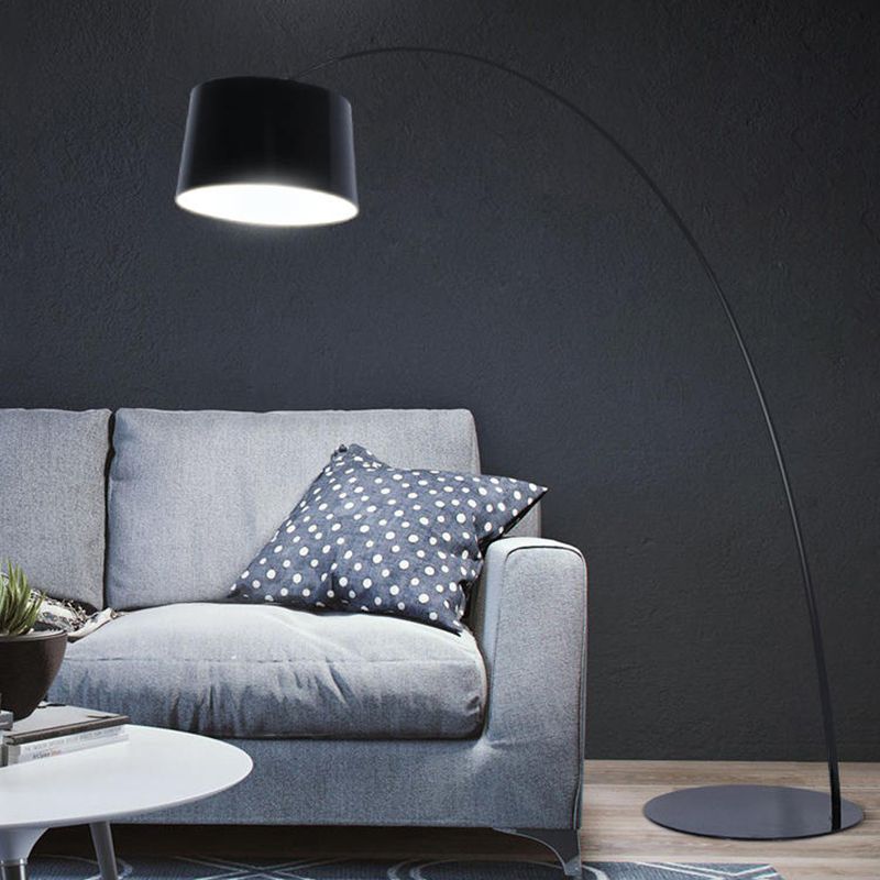 Cenerok Floor Lamp Cool Modern, Metal Arc, Black/White/Red/Blue, Bedroom