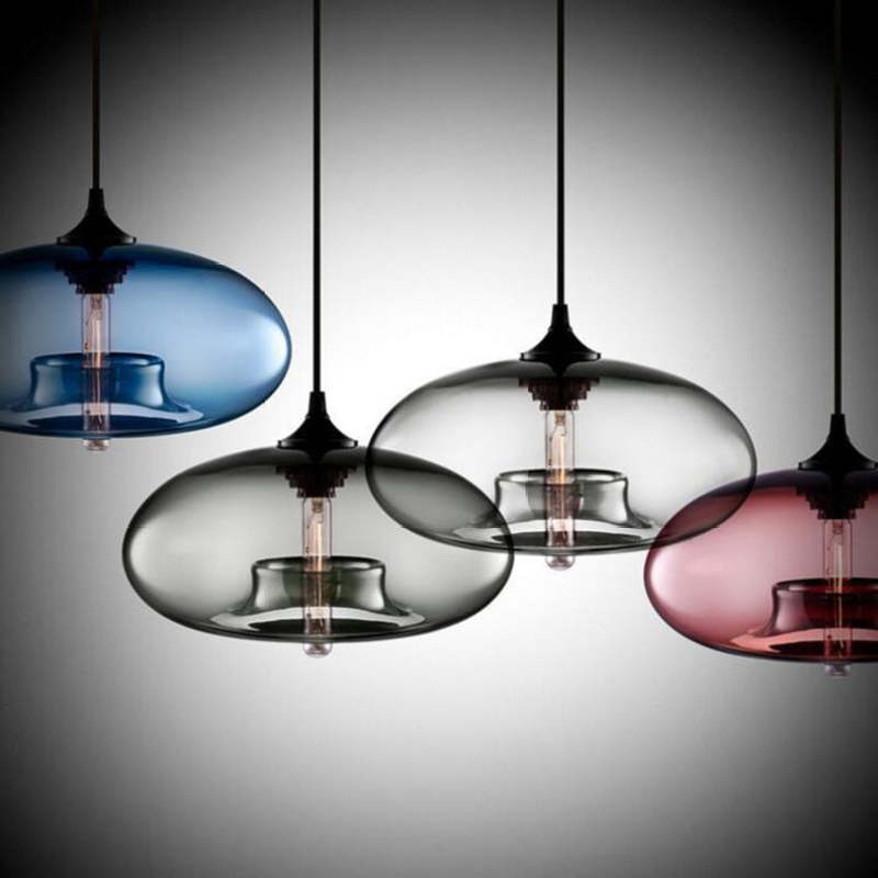 Japinud Modern Bread Shaped Glass Pendant Light, 6 Colour