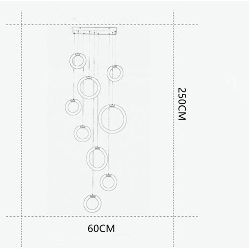 Kapulir Minimalist Staircase Ring Metal Pendant Light