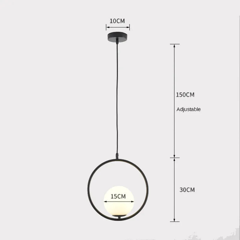 Dosenud Modern Globe Metal/Glass Pendant Light, 3 Style
