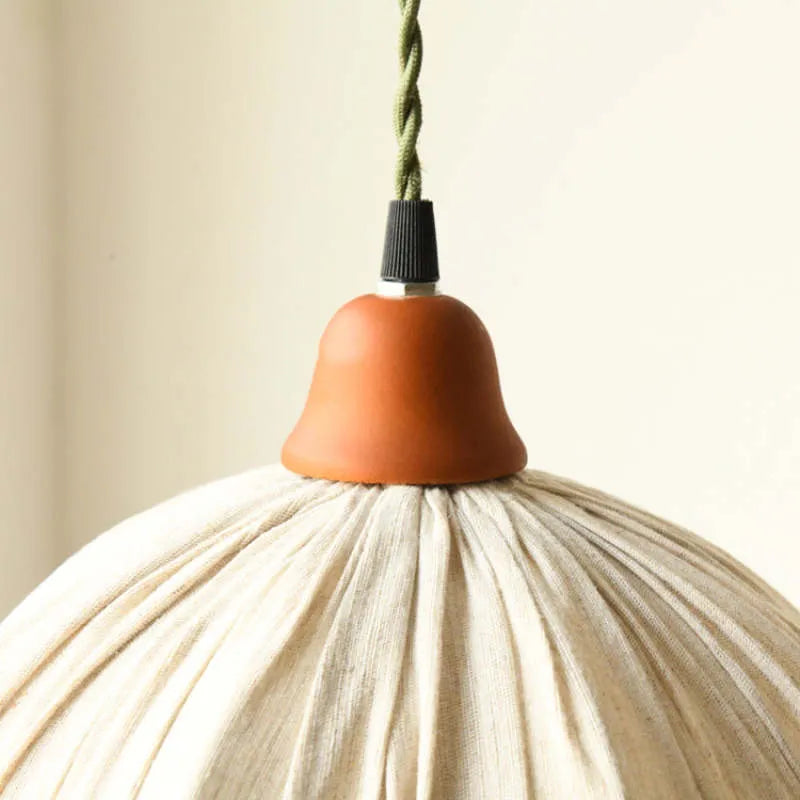 Teo Vintage Pendant Light Beige, Fabric-Relic Pieces