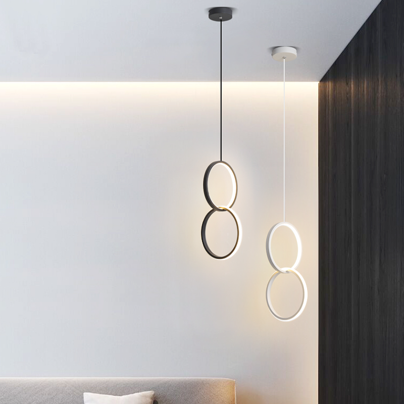 Kori Modern LED Pendant Light Black/White Living Room-Relic Pieces