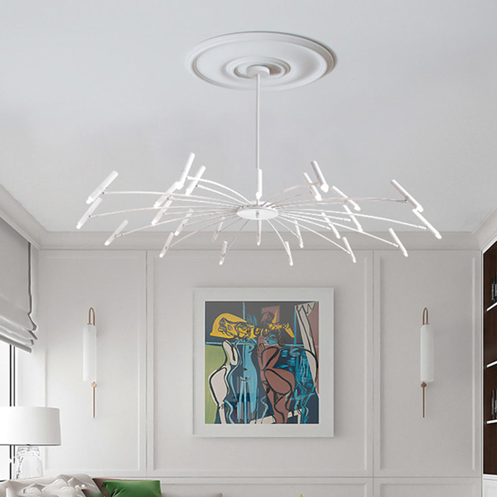 Pumapir Modern Blown Linear Metal Multi-heads Chandelier