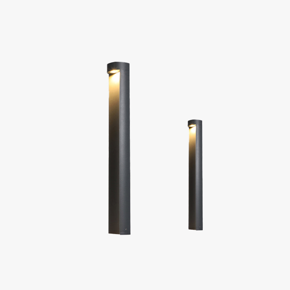 Fubiset Modern Metal Cylindrical Outdoor Path Light, Black