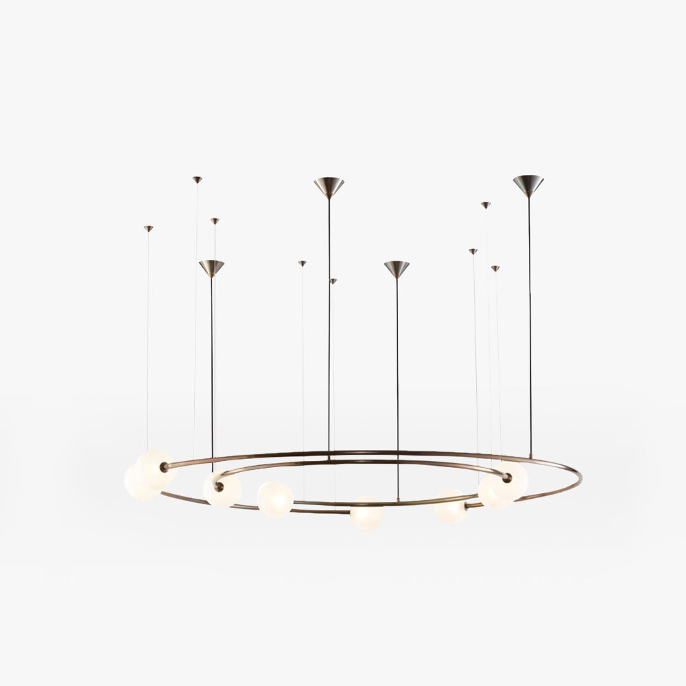 Cakulok Modern Ring Metal Pendant Light, Black/Gold