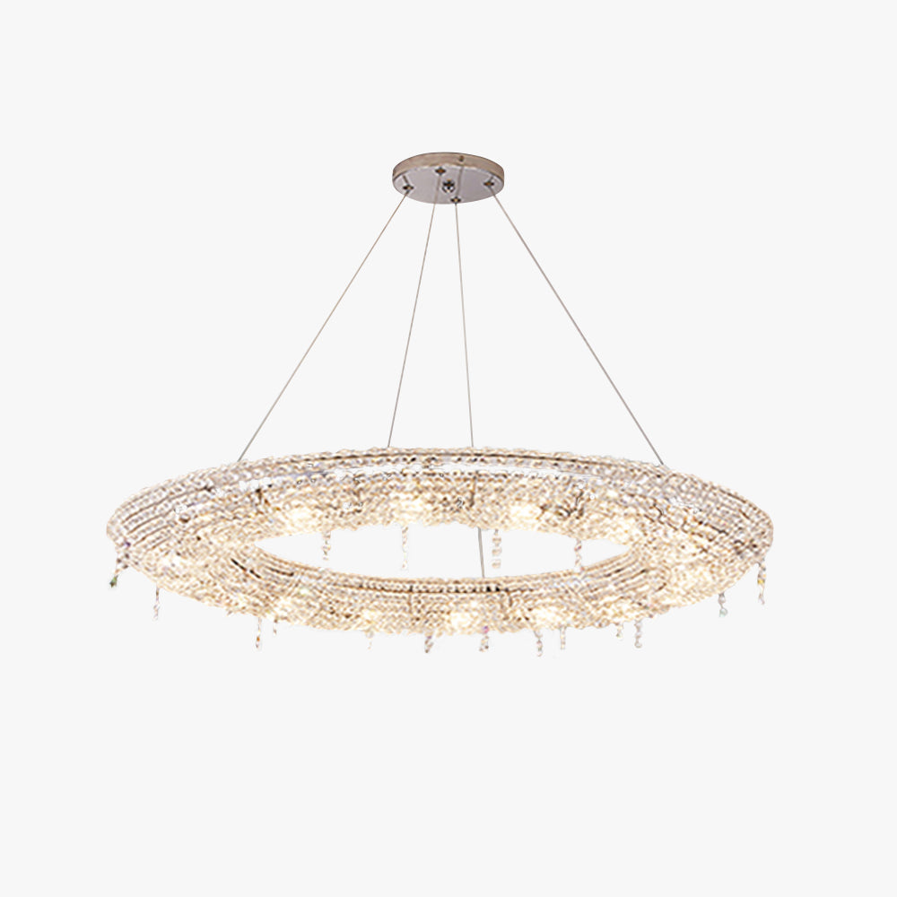Zukomes Luxury Round Crystal Pendant Light for Living Room/Dining Room