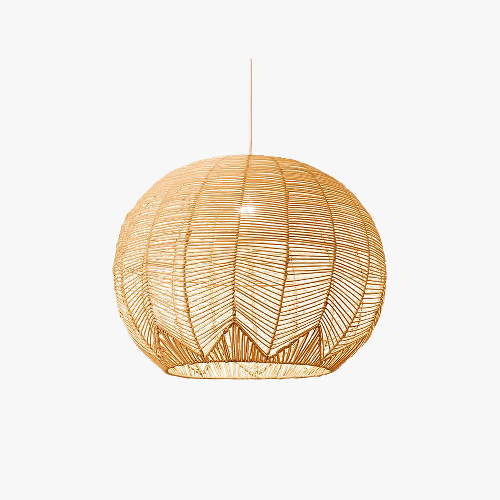 Mokobur Designer Round Handmade Rattan Pendant Light, Dining Room