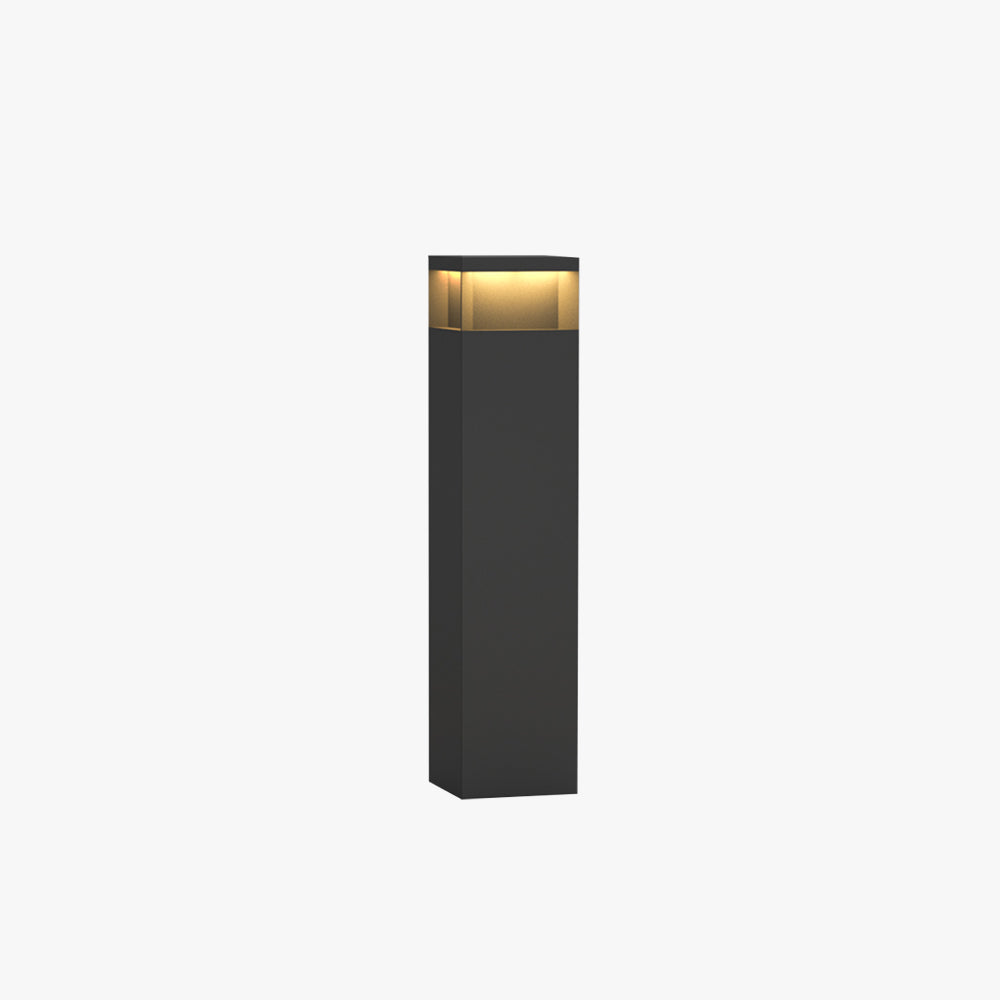 Hubivak Metal Rectangular Solar Outdoor Path Light, Black