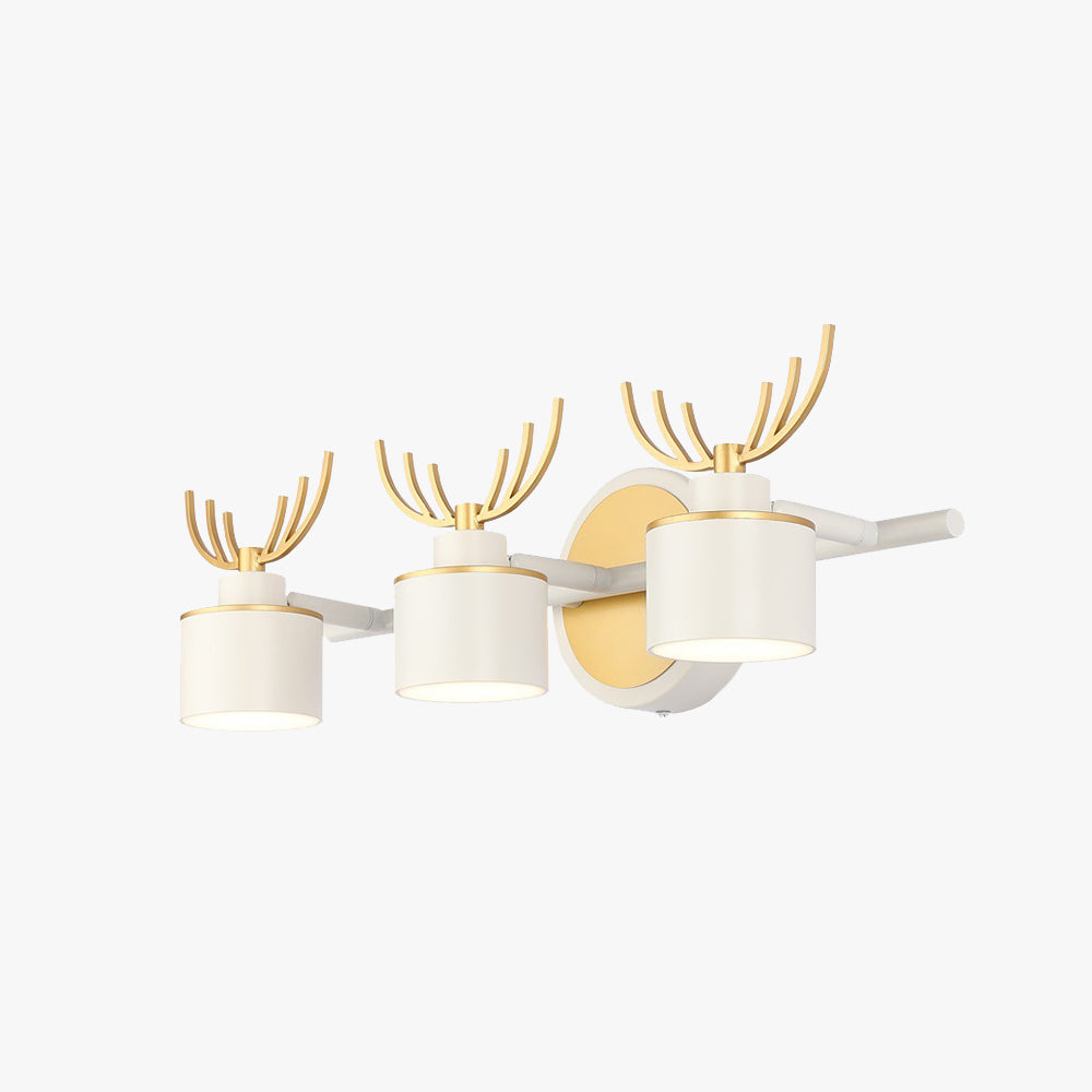 Jerepud Modern Deer Metal/ Wall Lamp, Gold & White, Bathroom