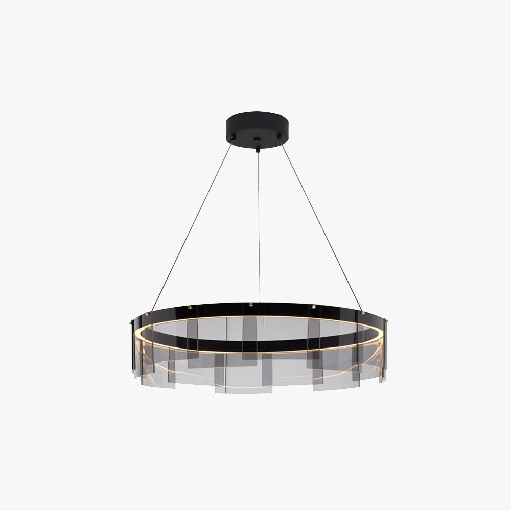 Mutoges Modern Ring Metal Pendant Light, Black