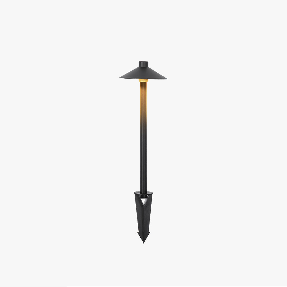 Dorvenia Outdoor Path Light Contemporary Cap-Shaped Black-Relic Pieces