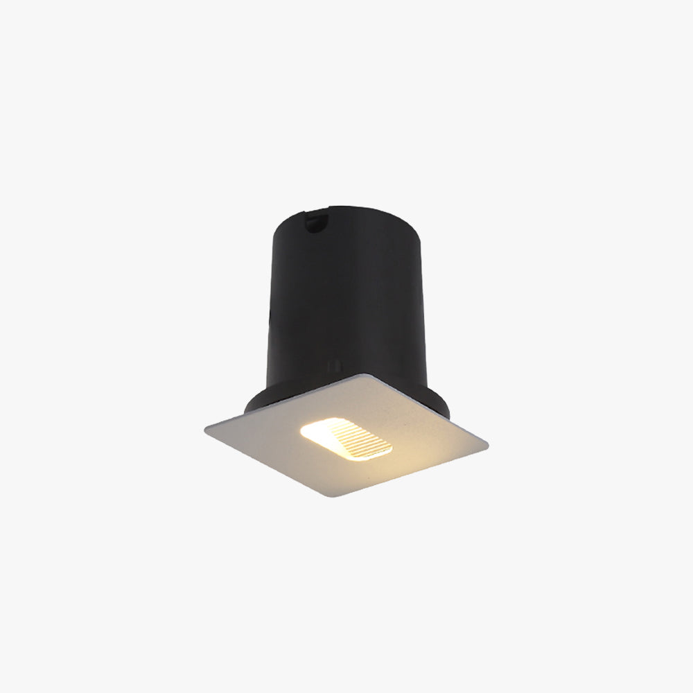 Menunos Modern Metal Square/Circular Outdoor Deck/Step Light, Black