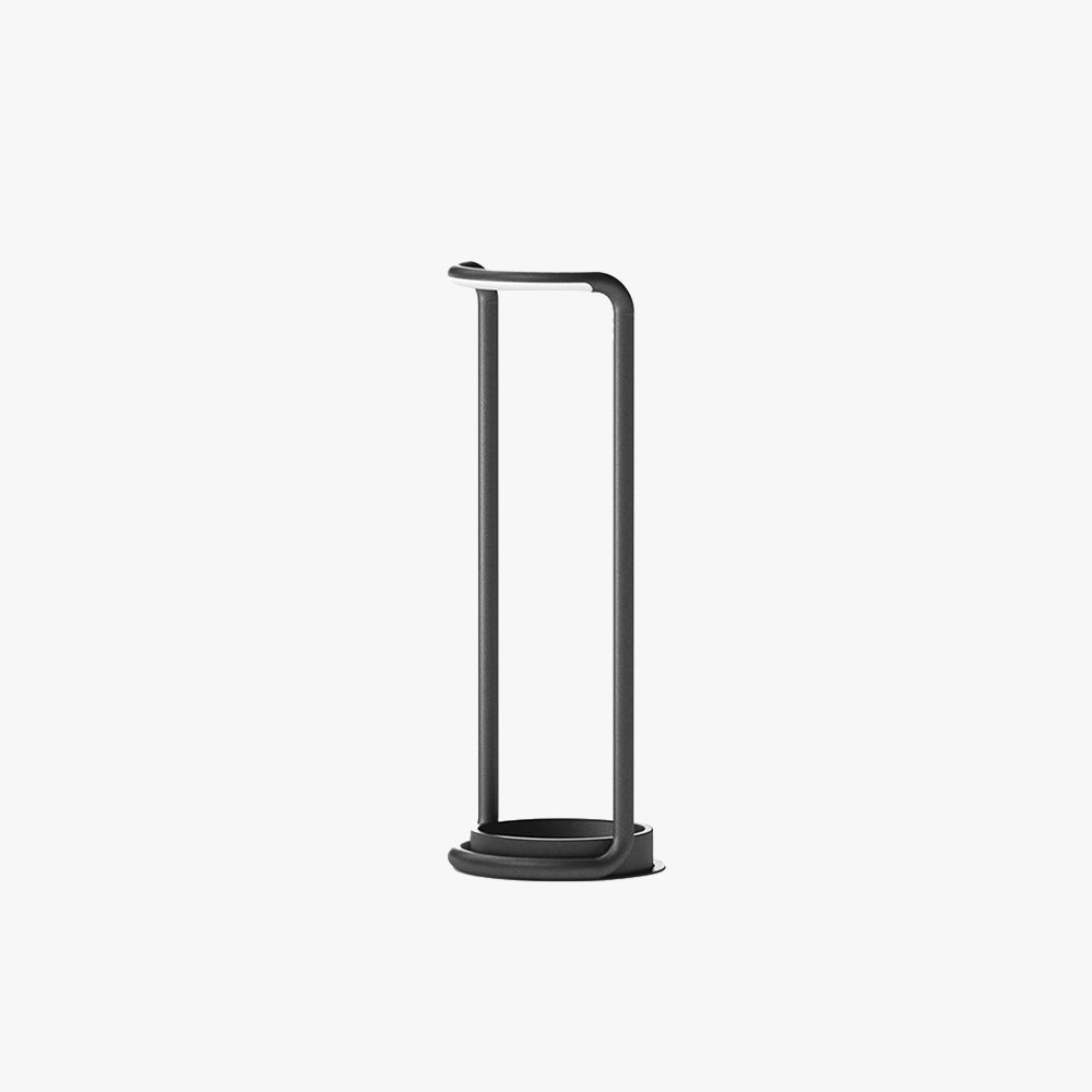 Datisad Minimalist Rectangular Solar LED Outdoor Floor Lamp, Black