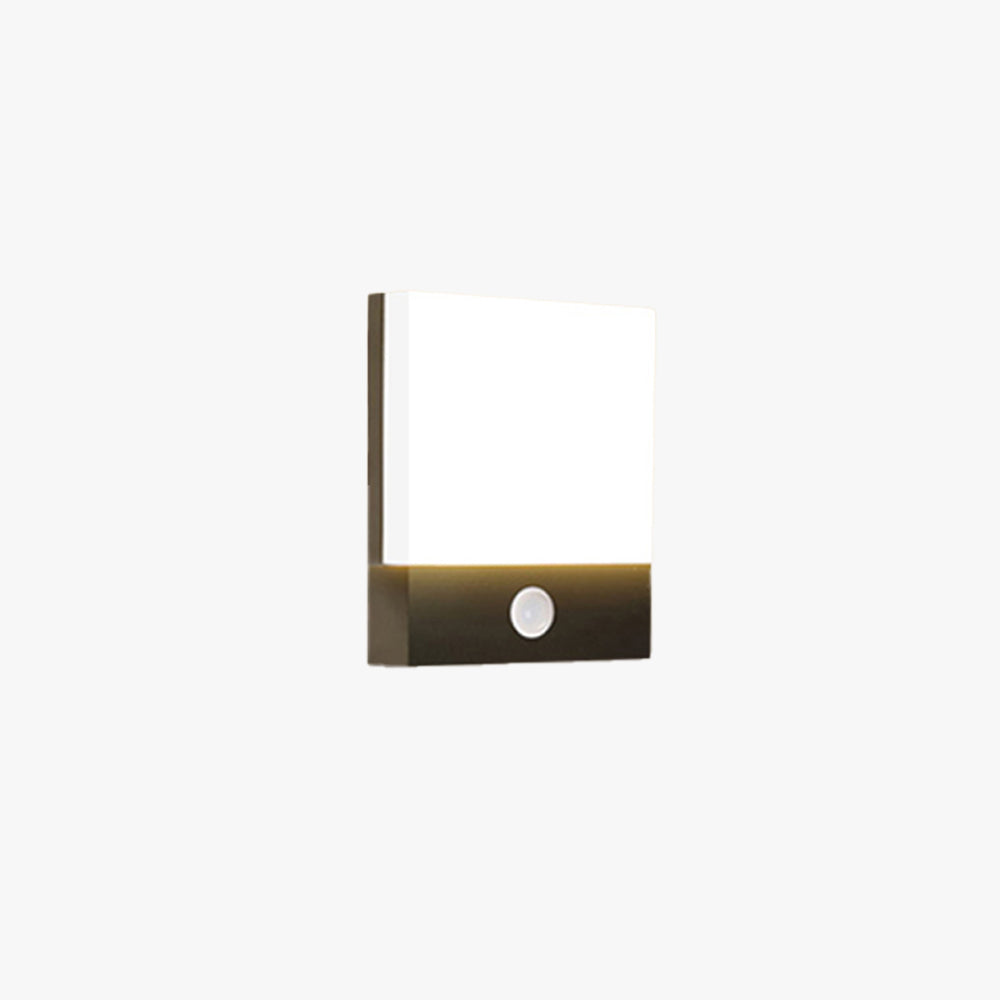 Tevapal Modern Sensor Rectangular Metal Outdoor Wall Lamp, Black/White