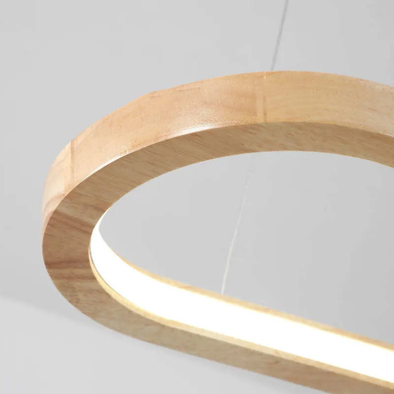 Lyraen Contemporary Oval Wooden Pendant Light-Relic Pieces