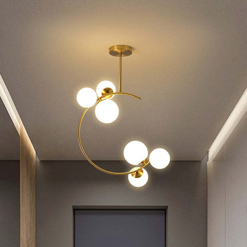 Liperir Modern Glass Globe Pendant Light, Metal & Glass, 3 Style