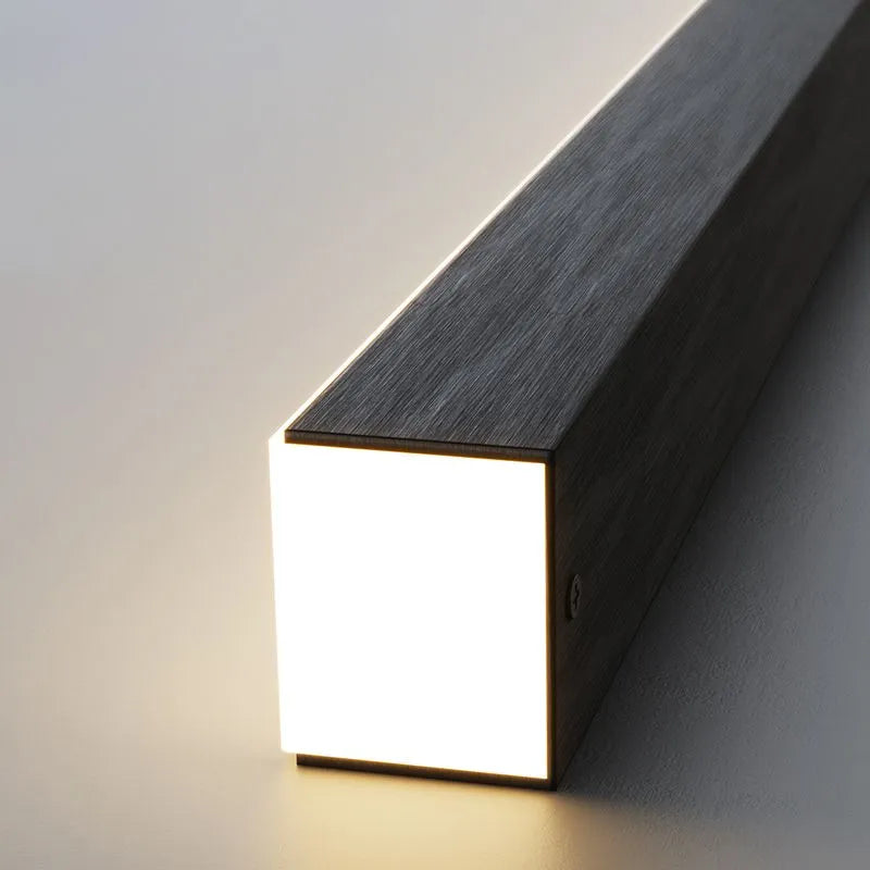 Jeketas Minimalist Linear Metal Pendant Light, White/Black