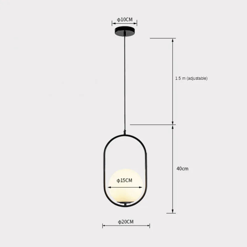 Dosenud Modern Globe Metal/Glass Pendant Light, 3 Style