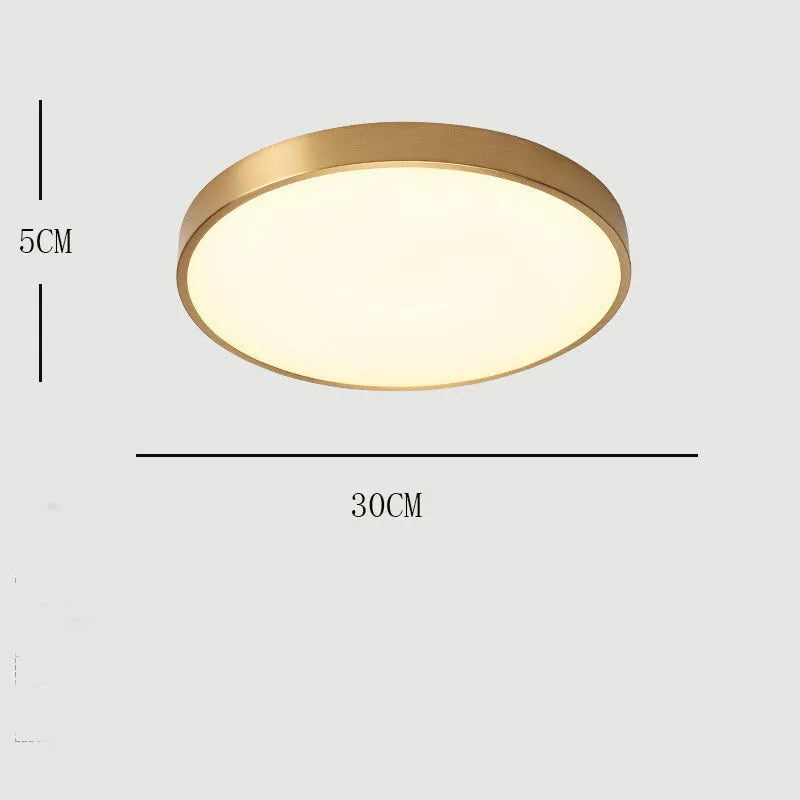 Sovubin Nordic LED Gold Round Ceiling Light, Metal &