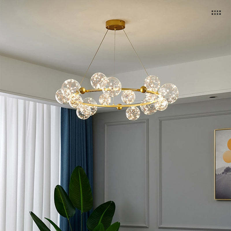 Husotim Art Deco Luminous Sphere Cluster Glass Pendant Light