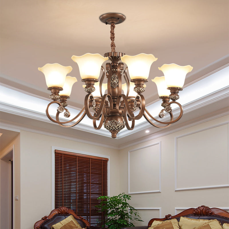 Nevitore Retro Flower Pendant Light Metal Glass Living Room Bedroom