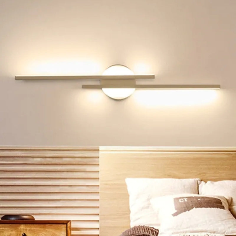 Noviq Modern Nordic Disc/Linear LED Wall Lamp, Black/White-Relic Pieces