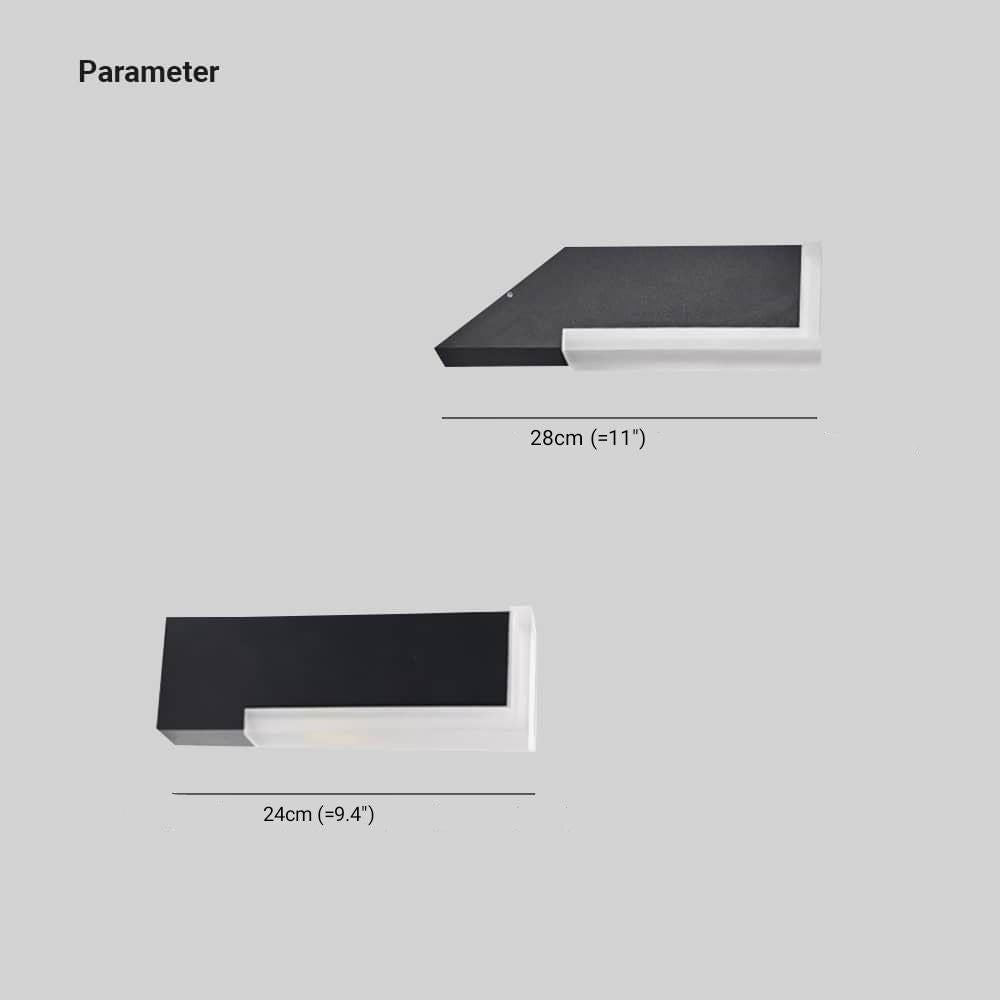 Ledelin Modern Geometric Outdoor Wall Lamp, Black