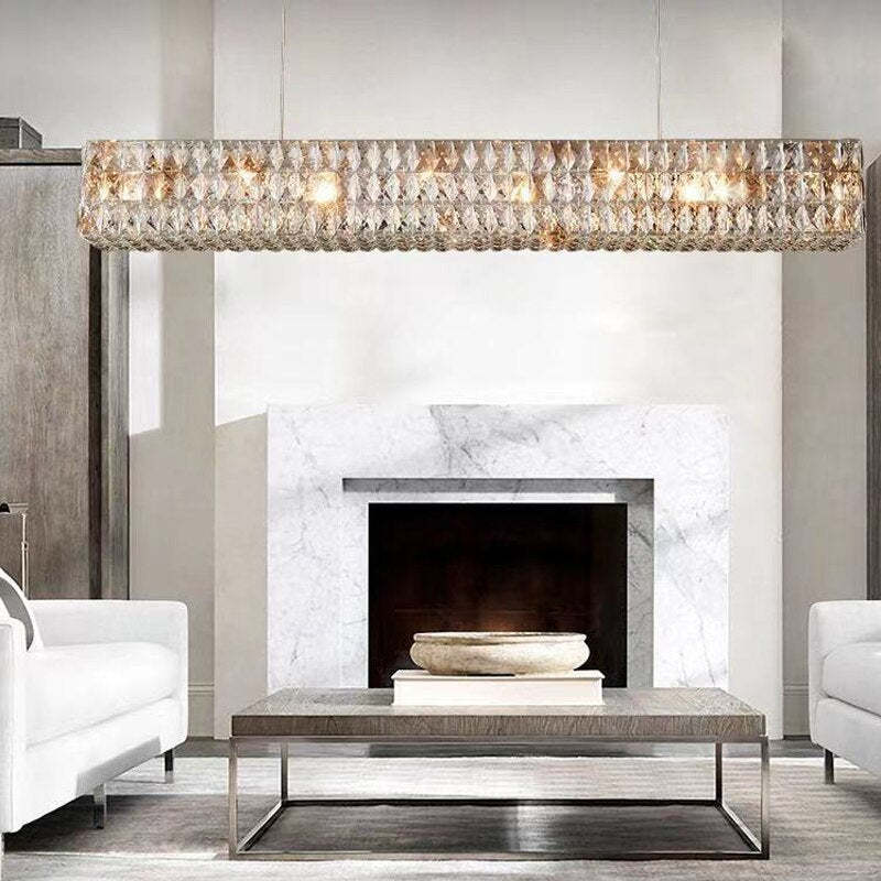 Nosomen Rectangular Luxury Crystal Chandelier, 2 Colour