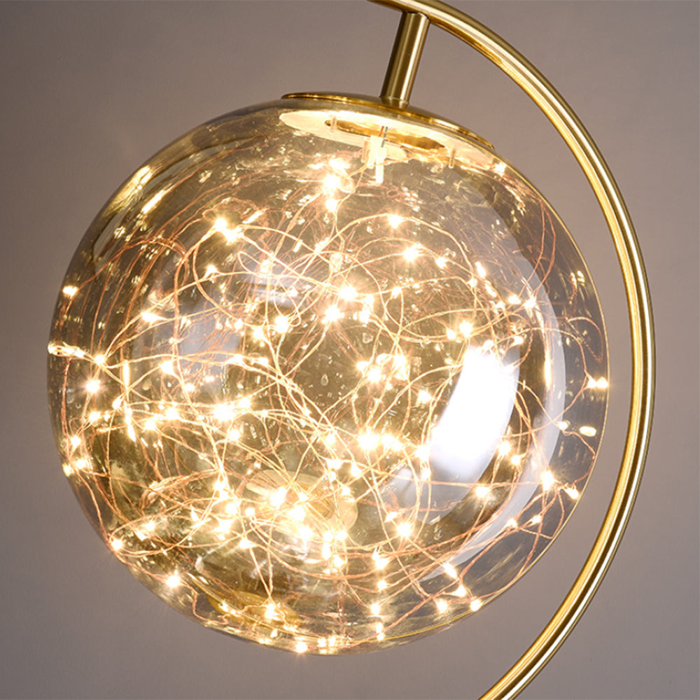 Vukovin Modern Starry Globe Glass Floor Lamp, Gold