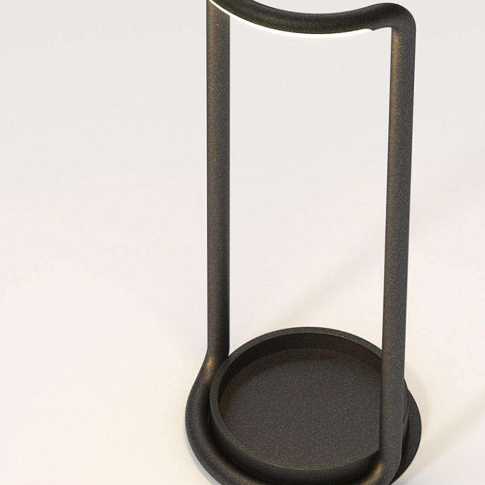 Datisad Minimalist Rectangular Solar LED Outdoor Floor Lamp, Black