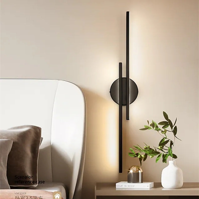 Noviq Modern Nordic Disc/Linear LED Wall Lamp, Black/White-Relic Pieces