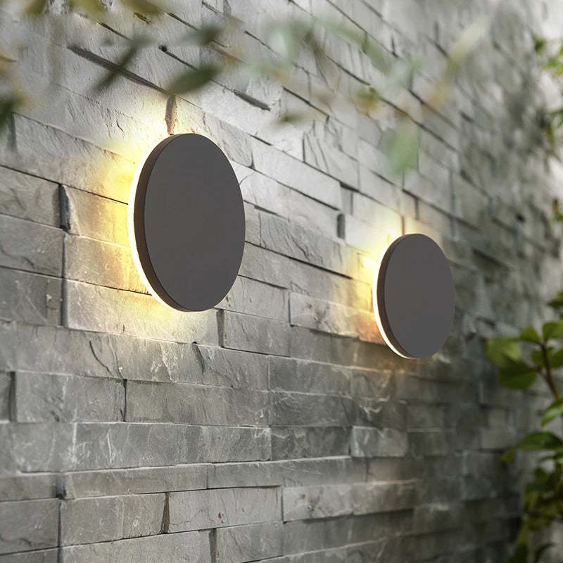 Dori Minimalist Round/Square Outdoor Wall Lamp LED, Black/White-Relic Pieces