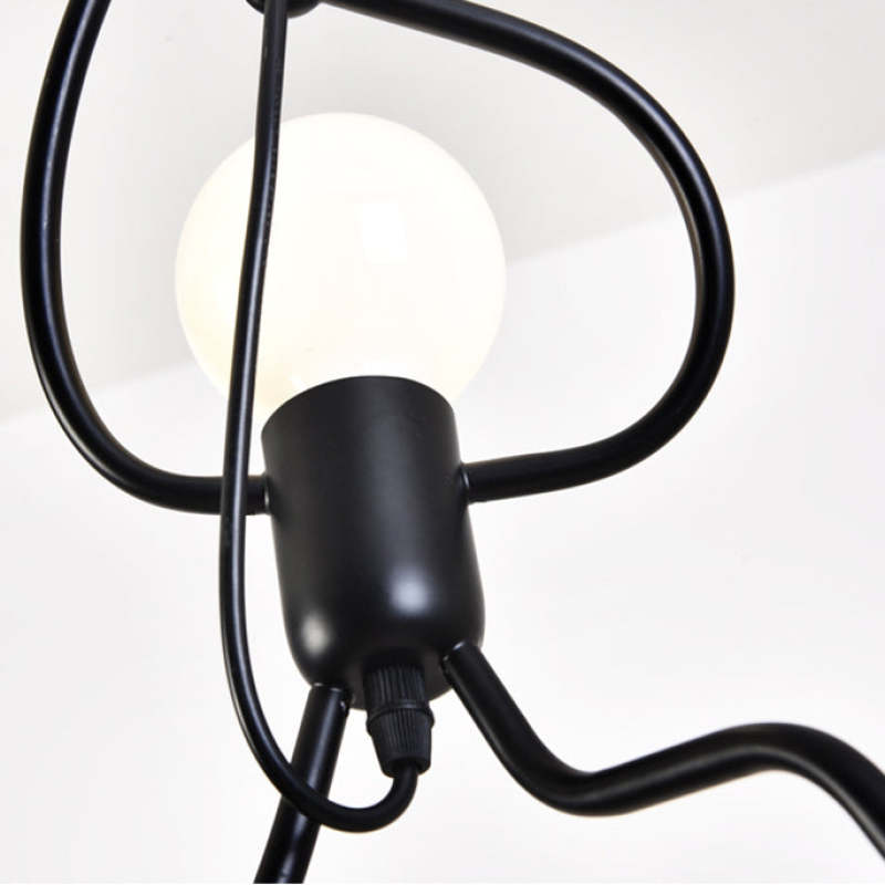 Esi Retro Modern Iron Man Pendant Light, Black-Relic Pieces