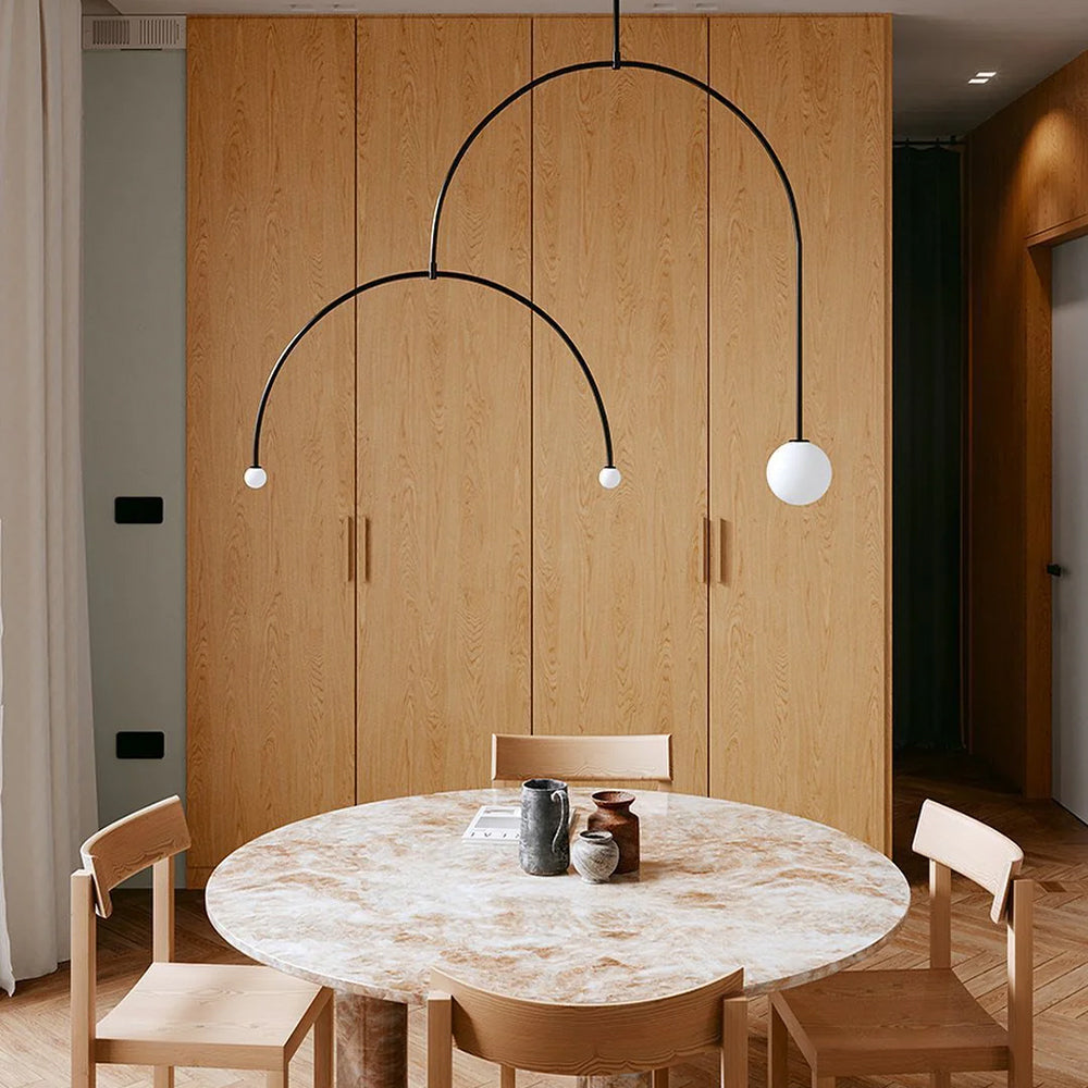 Fakegod Minimalist Linear Mobile Pendant Light, Black