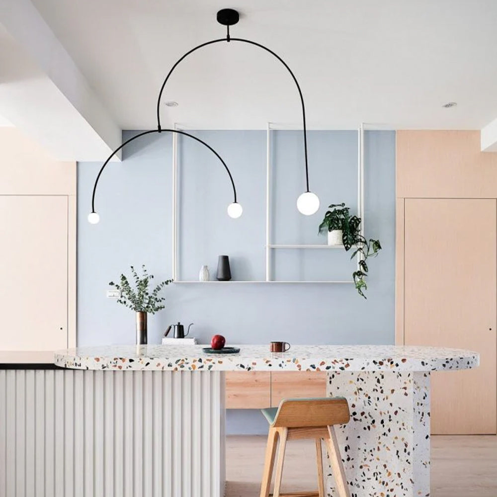 Fakegod Minimalist Linear Mobile Pendant Light, Black