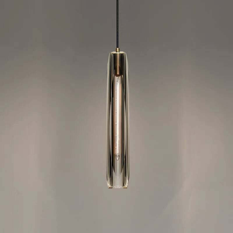 June Brass Designer Glass Pendant Lamp Smoky-Relic Pieces