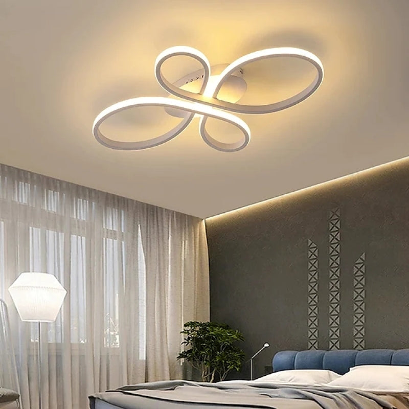 Rori Modern LED Multi Rings Flush Mount Ceiling Light, Brown/White-Relic Pieces