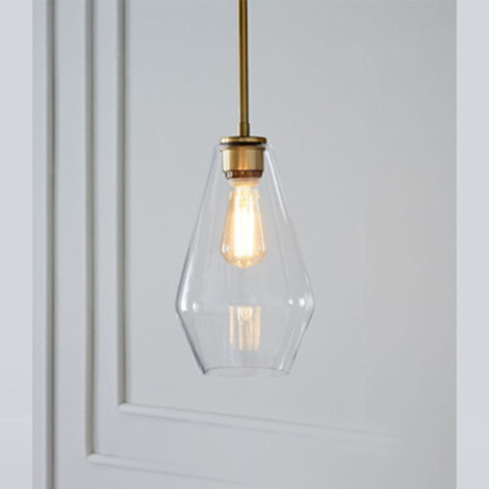 June Pendant Light Glass, Clear/Amber Diamond shape-Relic Pieces