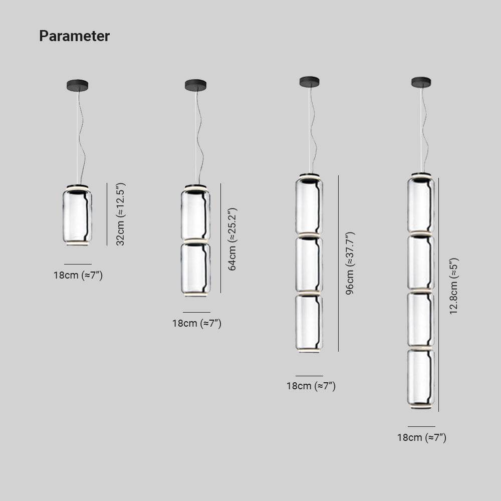 Kanedum Minimalist Combination Glass Pendant Light, Clear