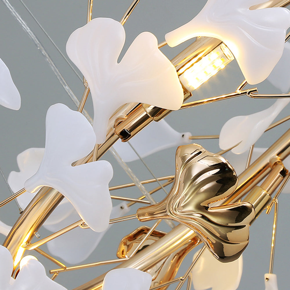 Hiserun Modern Art Deco Metal & Ceramic Chandelier, Gold