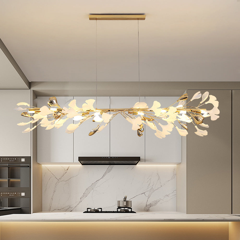 Hiserun Modern Art Deco Metal & Ceramic Chandelier, Gold