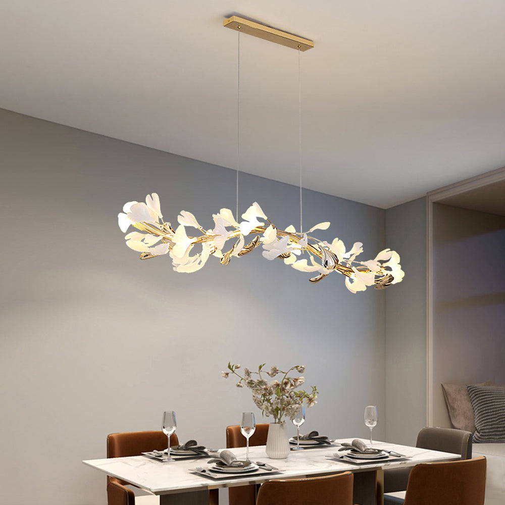 Hiserun Modern Art Deco Metal & Ceramic Chandelier, Gold